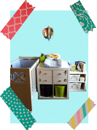 idea para crear un cambiador con estanterías de Ikea